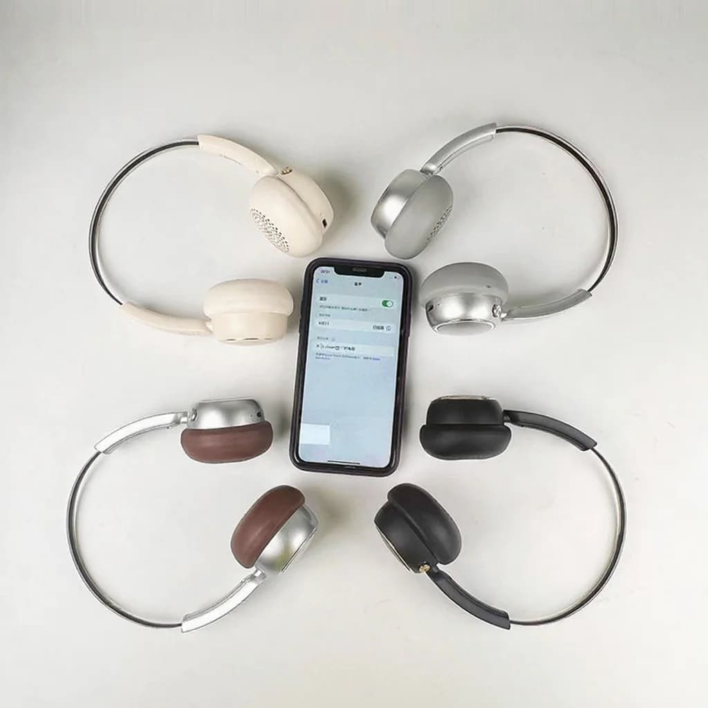 หูฟังไร้สายครอบหูสไตล์ย้อนยุค พร้อมวิทยุ FM และ Bluetooth 5.4
