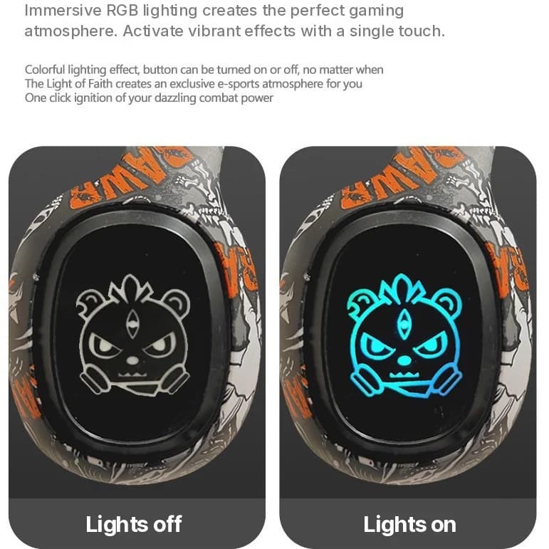 หูฟังบลูทูธแบบครอบหู พร้อมวิทยุ FM และไฟ LED