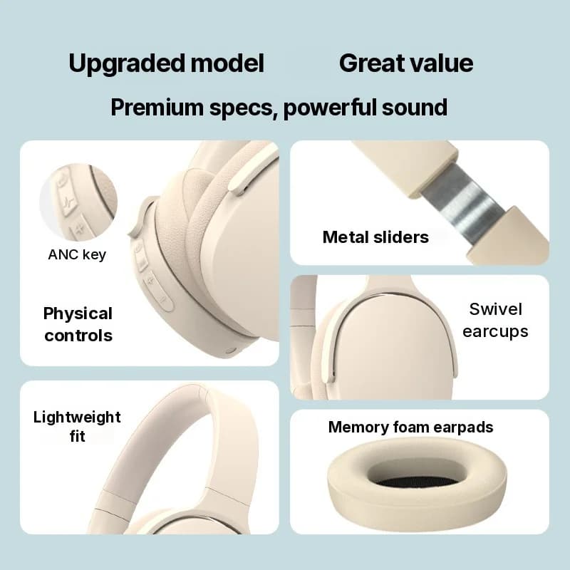 หูฟังไร้สายแบบครอบหู ตัดเสียงรบกวน Active Noise Cancelling แบตอึด