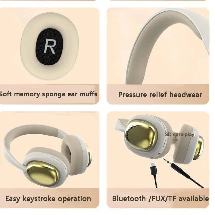 หูฟังไร้สายแบบครอบหู Bluetooth 5.3 แบตอึด