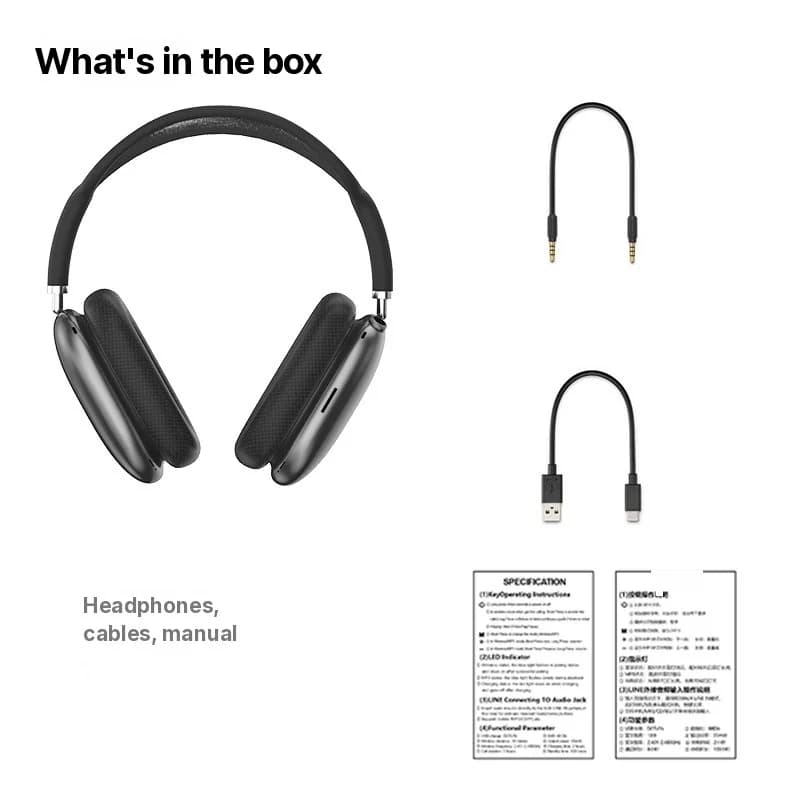หูฟังครอบหู Bluetooth 5.4 พร้อมปุ่มหมุนและวิทยุ FM
