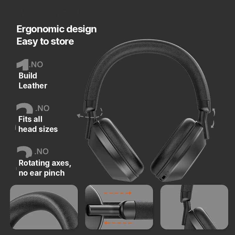หูฟังไร้สายแบบครอบหู พร้อมวิทยุ FM และ Bluetooth 5.4